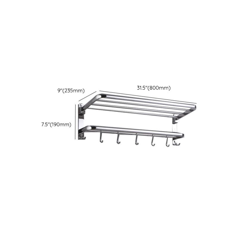 BowLift | Modern Bathroom Set with Bathroom Shelf/Towel Bar Polished Chrome Bathroom Accessory Set