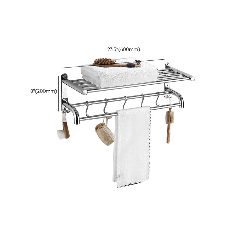 BowLift | Modern Bathroom Set with Bathroom Shelf/Towel Bar Polished Chrome Bathroom Accessory Set
