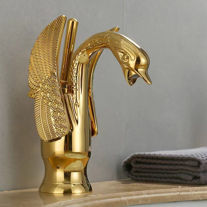 BowLift | Full brass bathroom basin faucet hot and cold water single handle basin faucet
