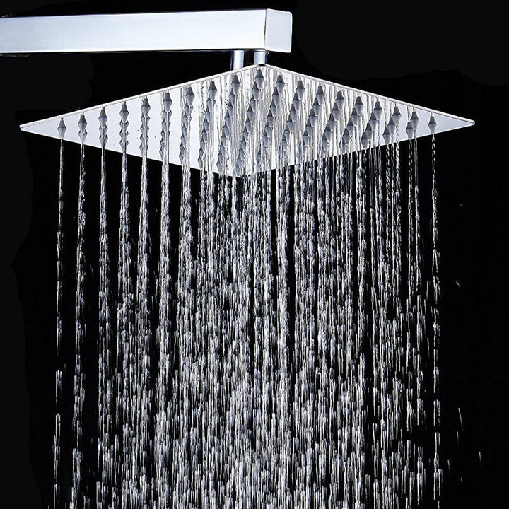 BowLift | Showerhead Square Wall Mounted Rain Spray Stainless Steel Showerhead