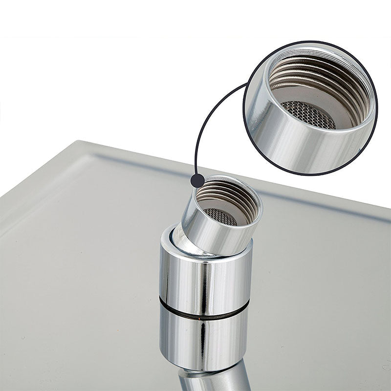 BowLift | Showerhead Square Wall-Mounted Rain Spray Stainless Steel Showerhead