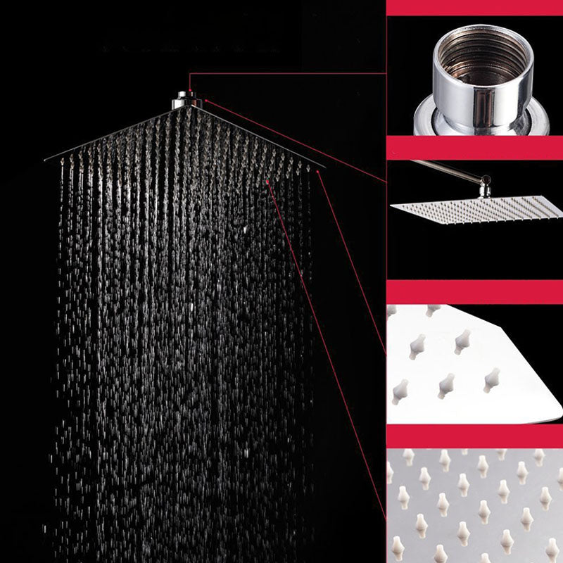 BowLift | Showerhead Square Wall-Mounted Rain Spray Stainless Steel Showerhead