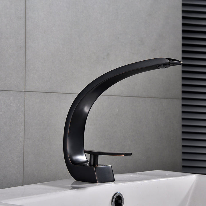 BowLift | Waterfall Spout Widespread Faucet Modern Lever Handles Faucet