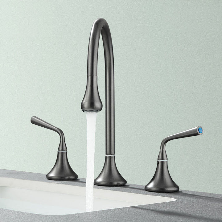 BowLift | Double Handle Tub Spout Deck Mounted High Arc Brass Modern Roman Tub Spout