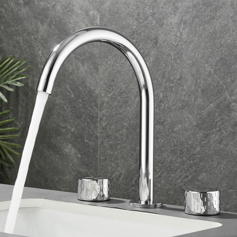 BowLift | Double Handle Tub Filler Deck Mounted High Arc Brass Modern Roman Tub Filler