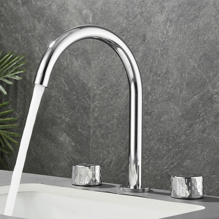 BowLift | Double Handle Tub Filler Deck Mounted High Arc Brass Modern Roman Tub Filler