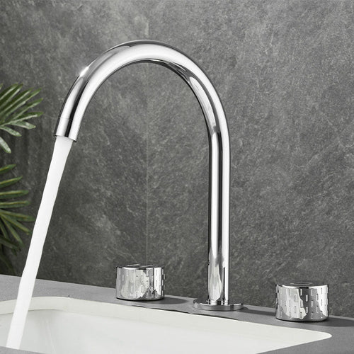 BowLift | Double Handle Tub Filler Deck Mounted High Arc Brass Modern Roman Tub Filler