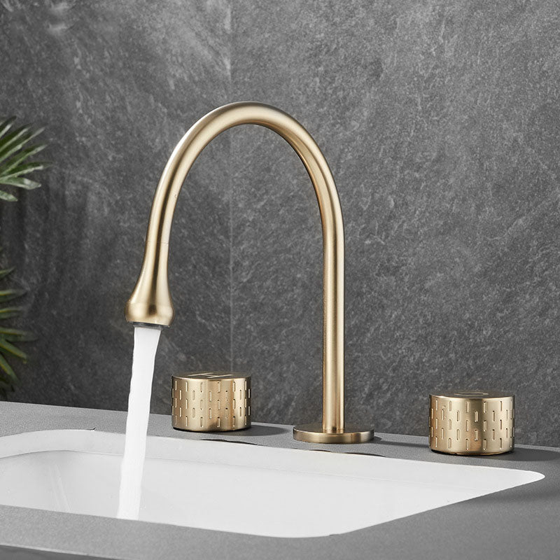 BowLift | Double Handle Tub Spout Deck Mounted High Arc Brass Modern Roman Tub Spout
