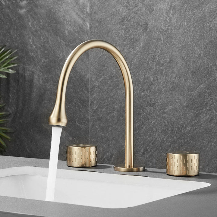BowLift | Double Handle Tub Spout Deck Mounted High Arc Brass Modern Roman Tub Spout