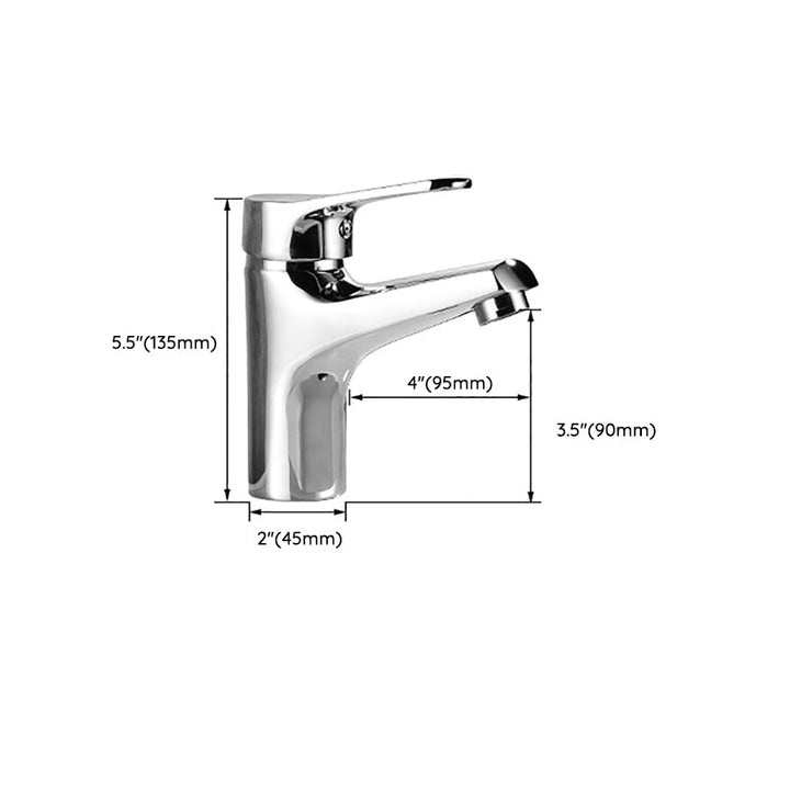 BowLift | Modern Brass Bathroom Sink Faucet Round Lever Handles Sink Faucet