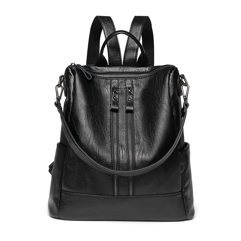 Versatile Multi-Functional Leather Backpack