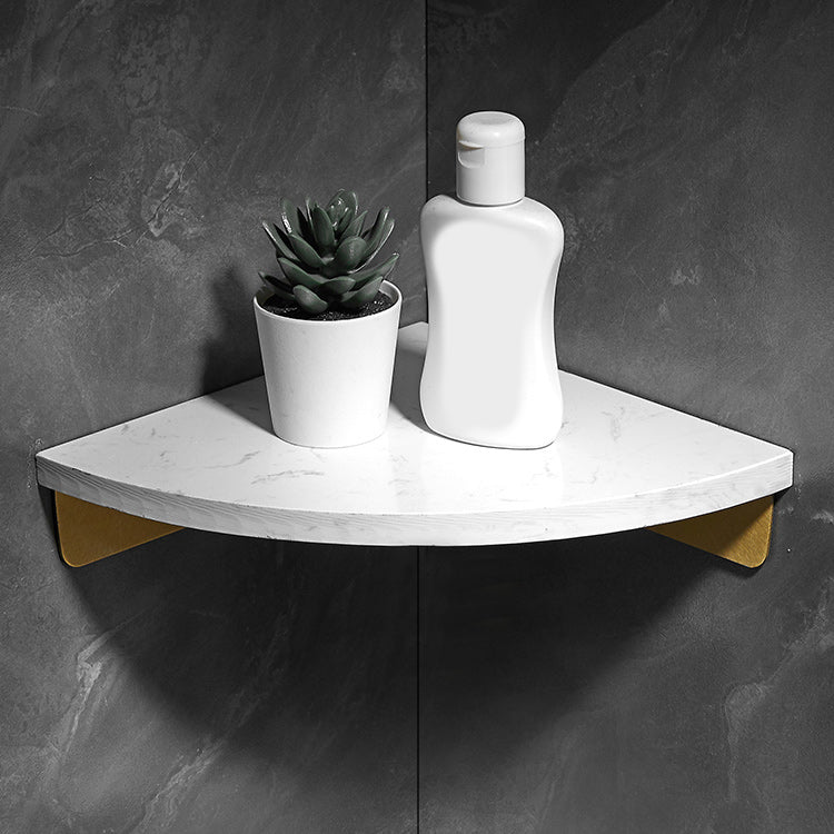 BowLift | Marble 2-piece Bathroom Accessory Set Brushed Metal Bathroom Shelf