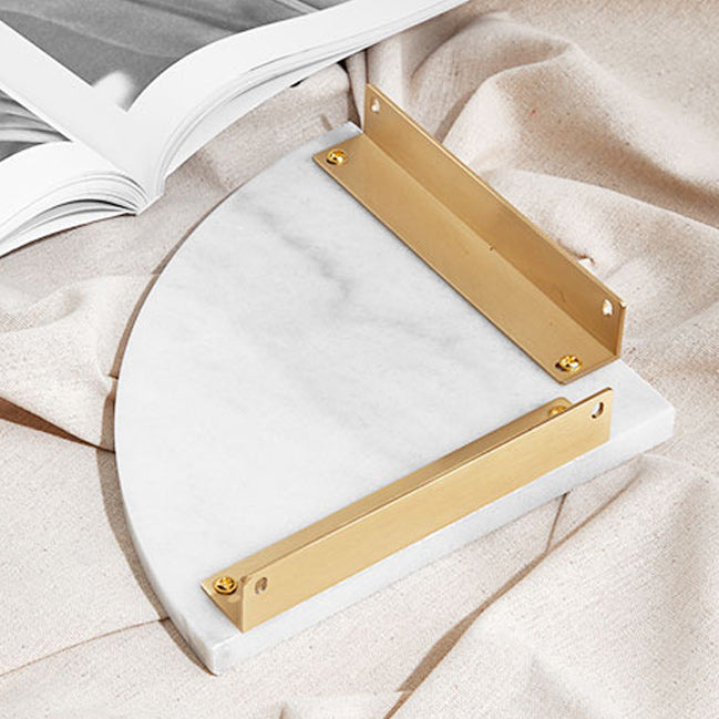 BowLift | marble bathroom shelf brass bathroom accessory
