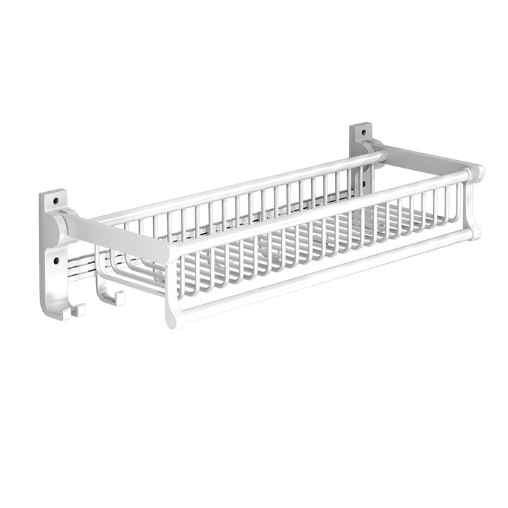 BowLift | Modern style bathroom accessory set with bathroom shelf/towel rack/toilet brush in white