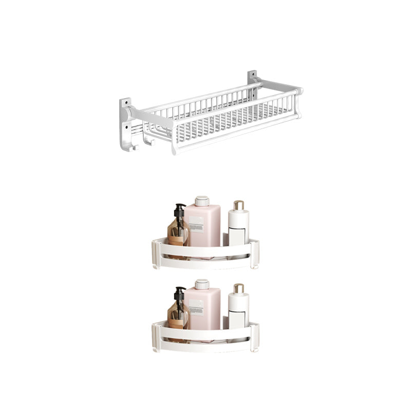 BowLift | Modern style bathroom accessory set with bathroom shelf/towel rack/toilet brush in white