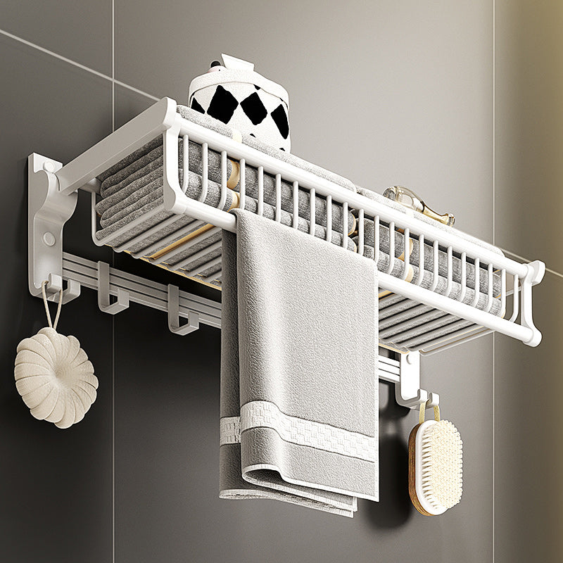BowLift | Modern style bathroom accessory set with bath shelf/towel holder/toilet brush in white