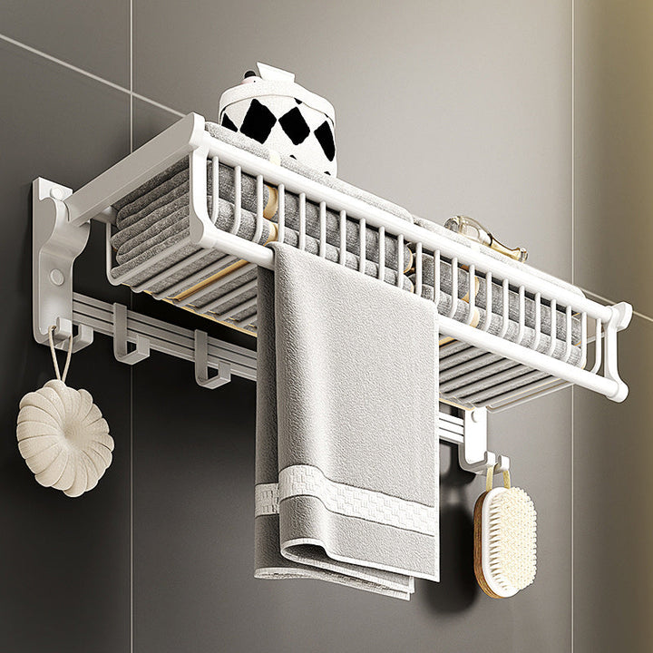 BowLift | Modern style bathroom accessory set with bath shelf/towel holder/toilet brush in white