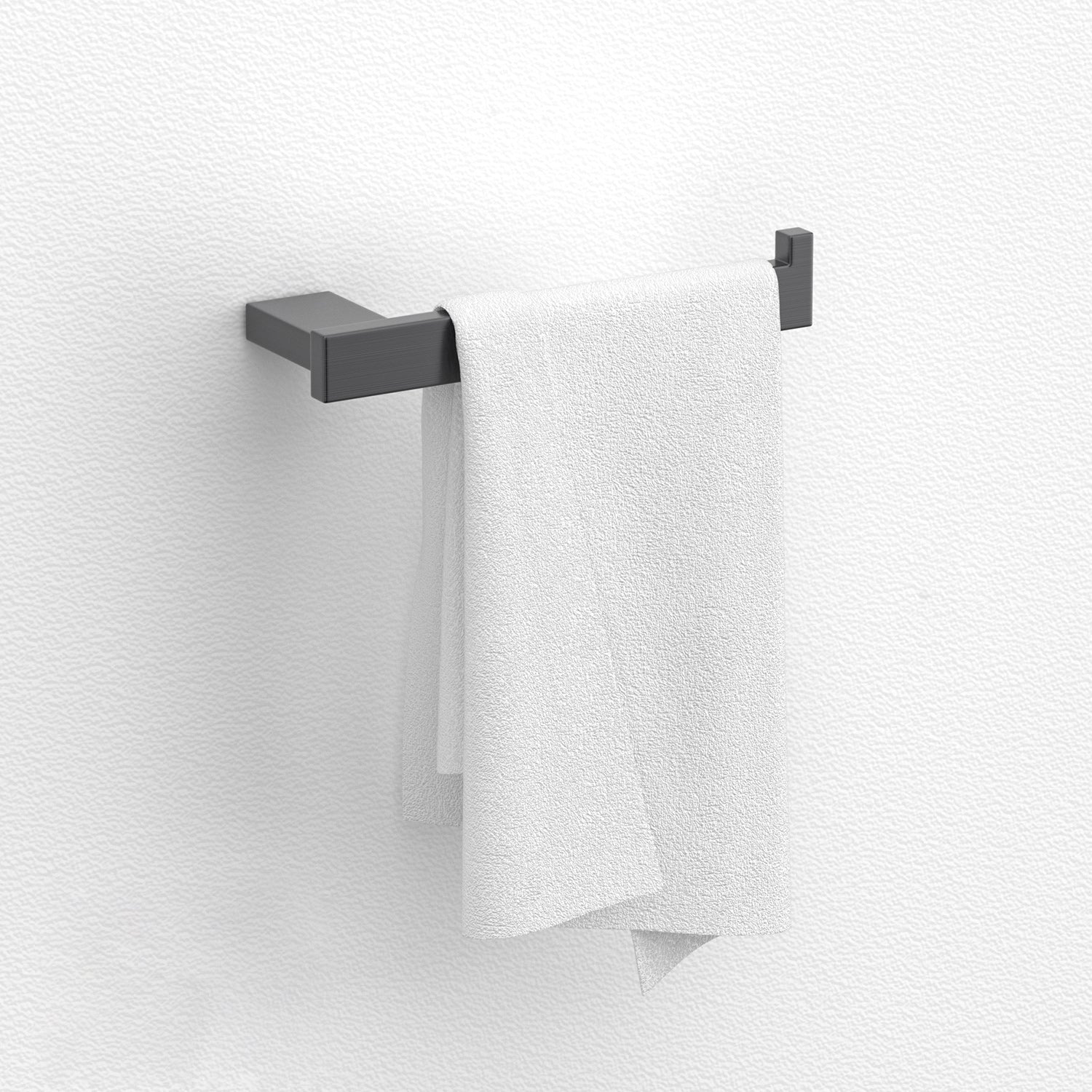 BowLift | Gray contemporary bathroom accessory set Brushed gray bath shelf/toilet paper holder/towel bar