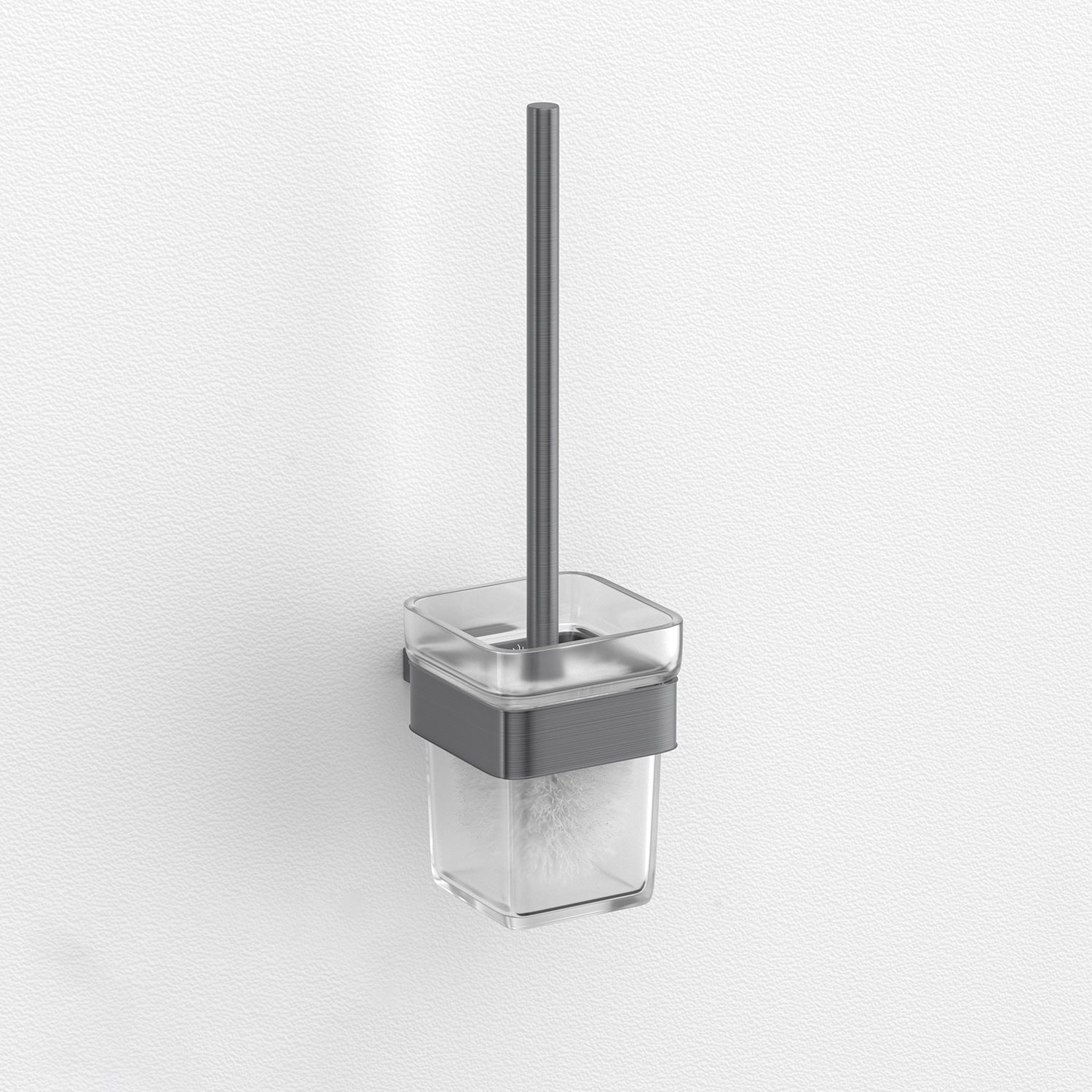 BowLift | Gray contemporary bathroom accessory set Brushed gray bath shelf/toilet paper holder/towel bar