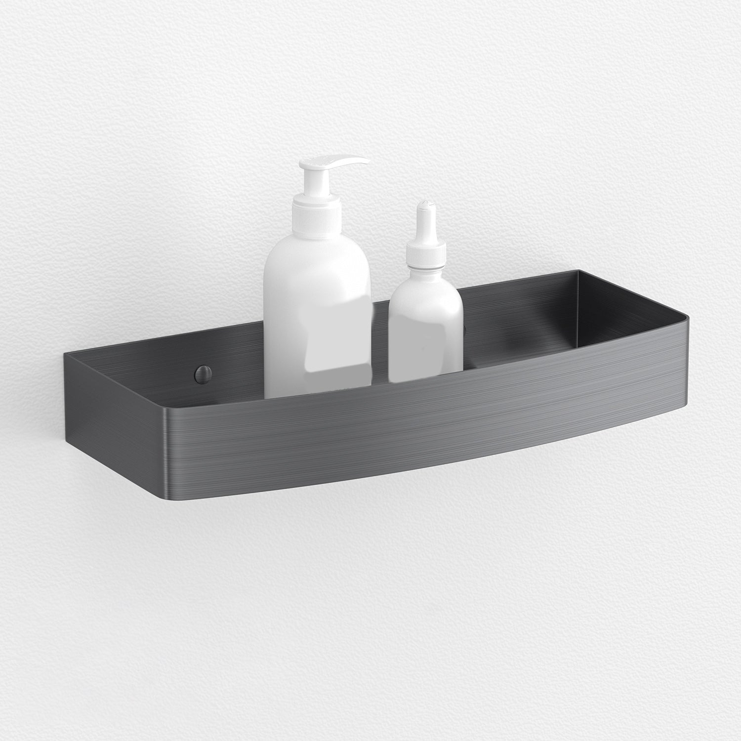 BowLift | Gray contemporary bathroom accessory set Brushed gray bath shelf/toilet paper holder/towel bar