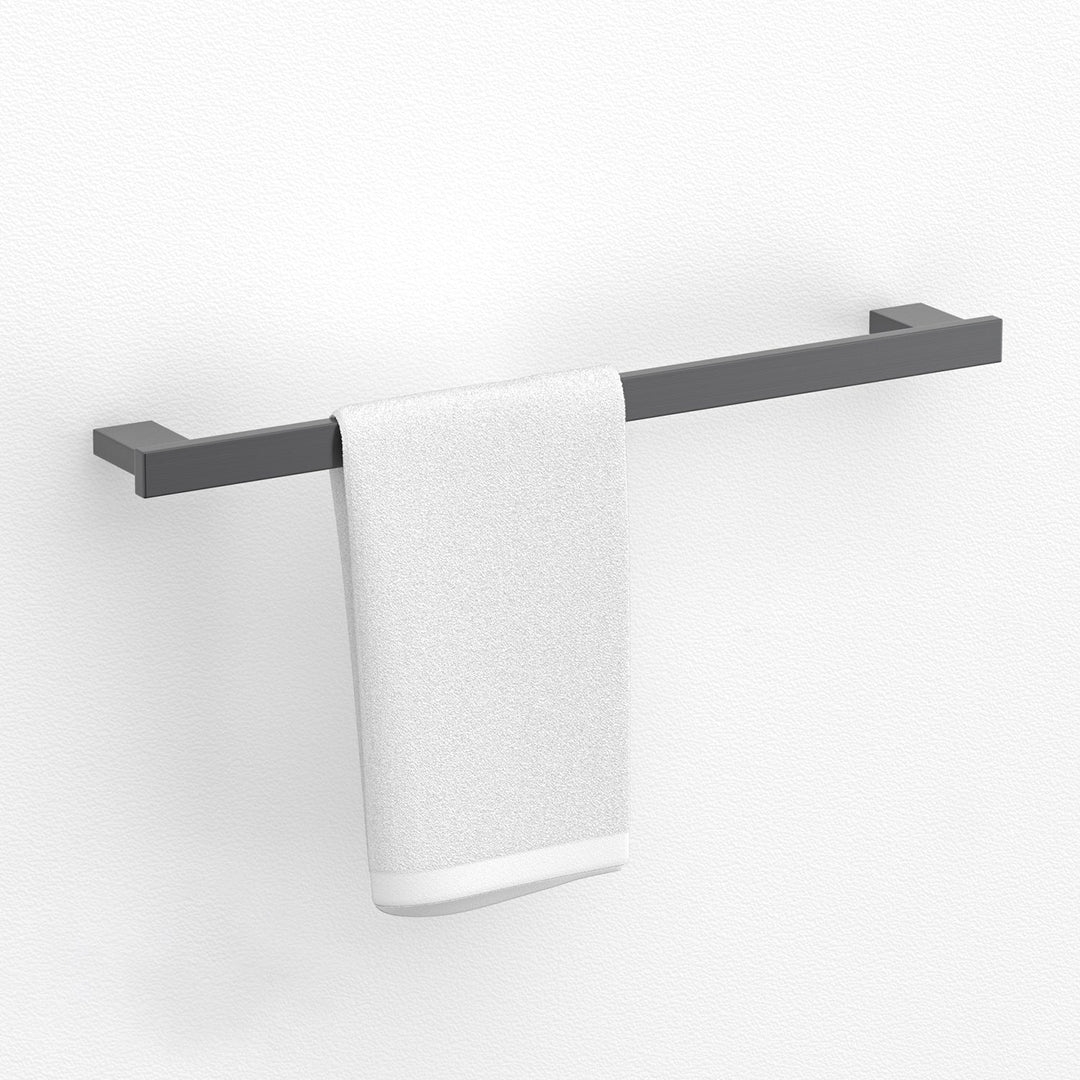 BowLift | Gray contemporary bathroom accessory set Brushed gray bath shelf/toilet paper holder/towel bar