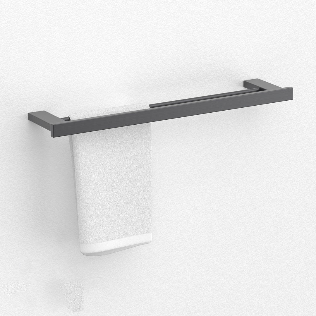 BowLift | Gray contemporary bathroom accessory set Brushed gray bath shelf/toilet paper holder/towel bar