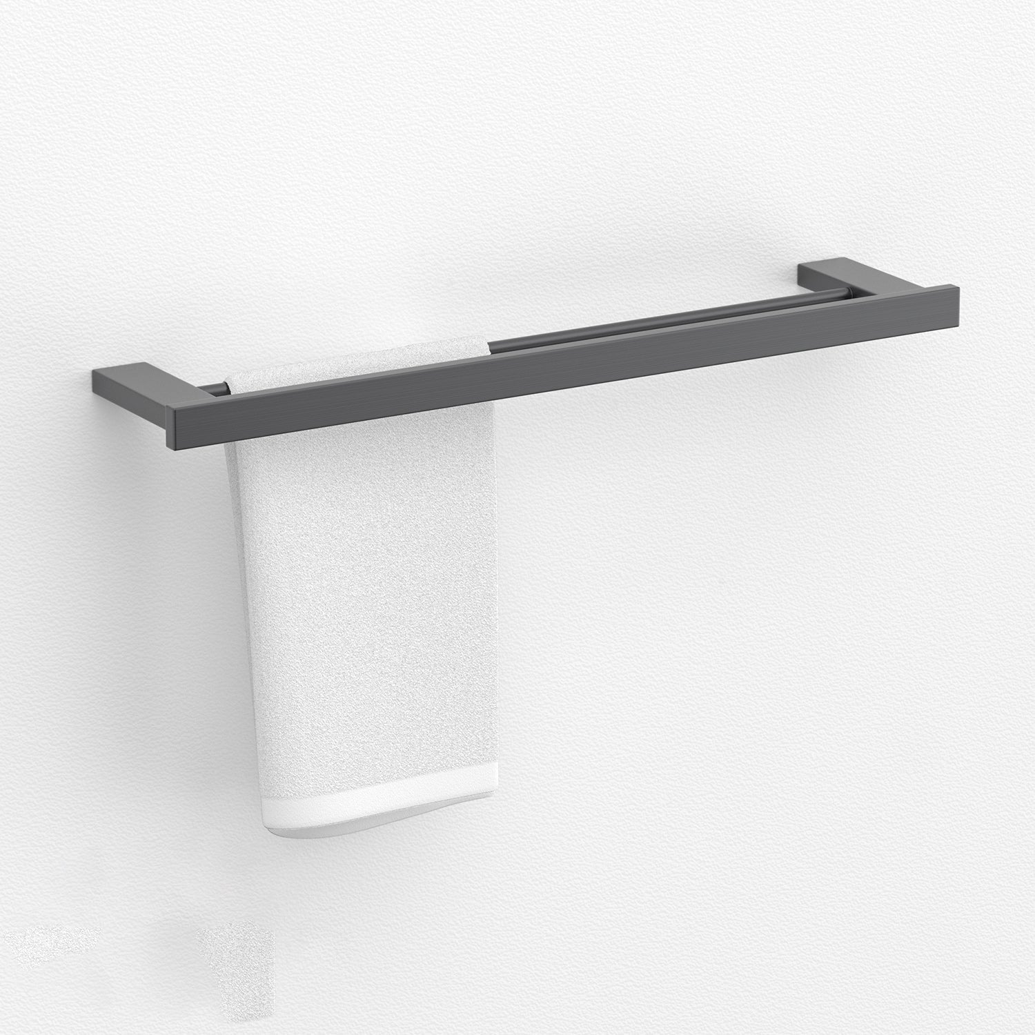 BowLift | Gray contemporary bathroom accessory set Brushed gray bath shelf/toilet paper holder/towel bar