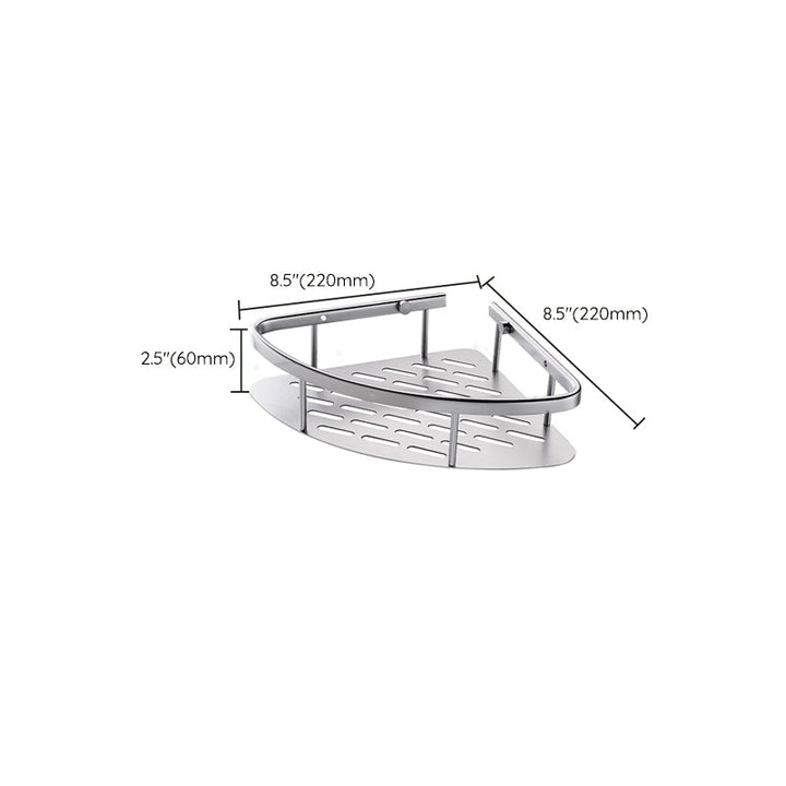 BowLift | 3-piece modern bathroom accessory set aluminum bathroom shelf in silver