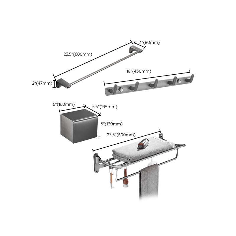 BowLift | Modern Bathroom Accessories Hardware Set Gray Bathroom Accessories Set