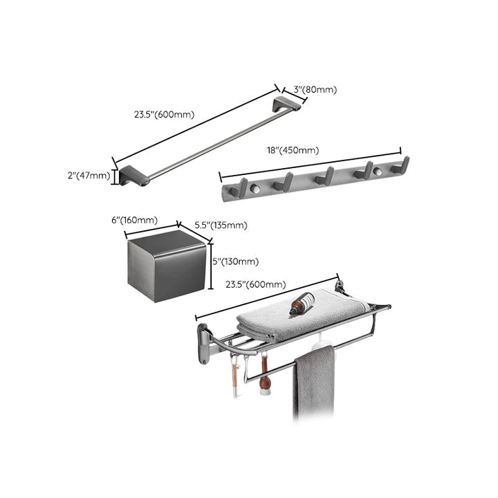 BowLift | Modern Bathroom Accessories Hardware Set Gray Bathroom Accessories Set