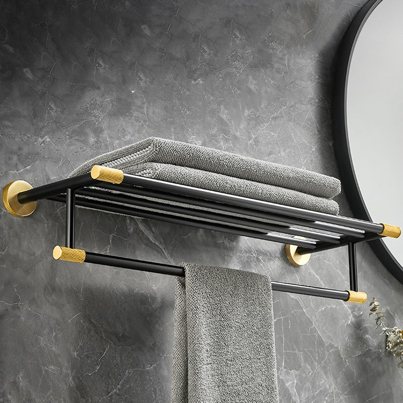 BowLift | 5-piece modern bathroom accessory set made of black brass bathroom hardware