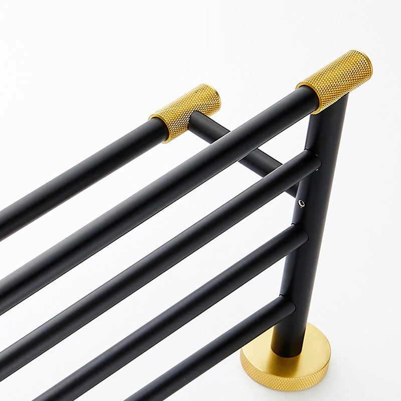 BowLift | 5-piece modern bathroom accessory set made of black brass bathroom hardware