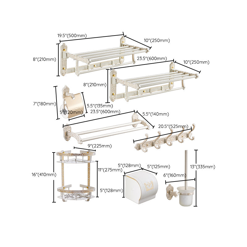 BowLift | Traditional Bath Accessories Set White Bathroom Accessories Hardware Set
