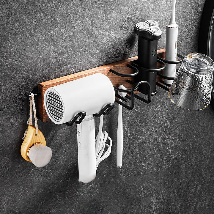 BowLift | 7-piece bathroom accessory set wood and metal bathroom accessory hardware set