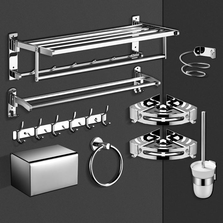 BowLift | Modern Bathroom Hardware Set Silver Bathroom Accessories Hardware Set