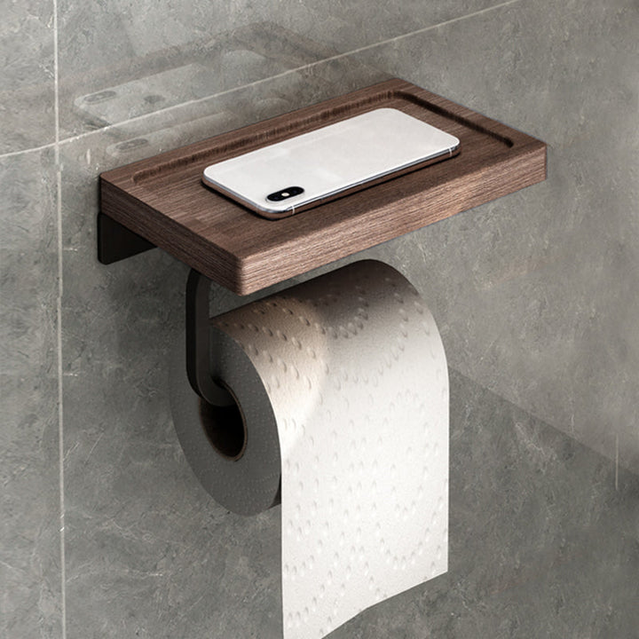 BowLift | 7-piece bathroom accessory set metal bath set with wood accents