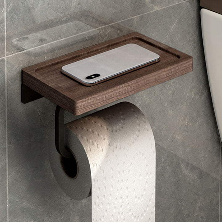 BowLift | 7-piece bathroom accessory set metal bath set with wood accents