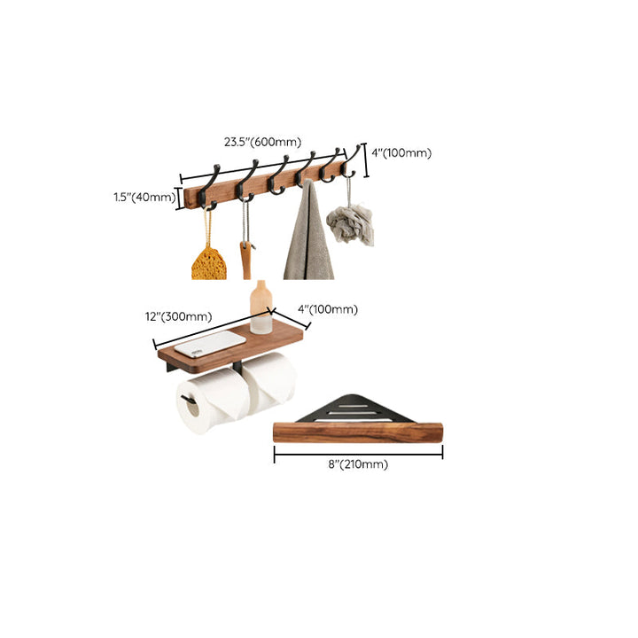 BowLift | Solid Wood Bathroom Accessories Set Foldable Metal Bathroom Accessories