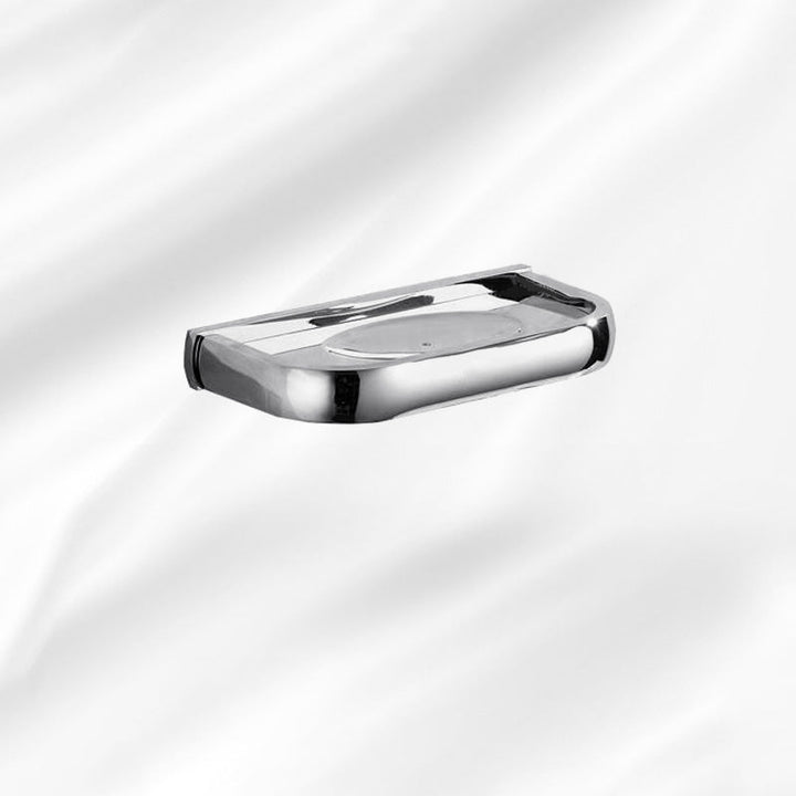 BowLift | Contemporary silver bathroom set with bathroom shelf and towel rail