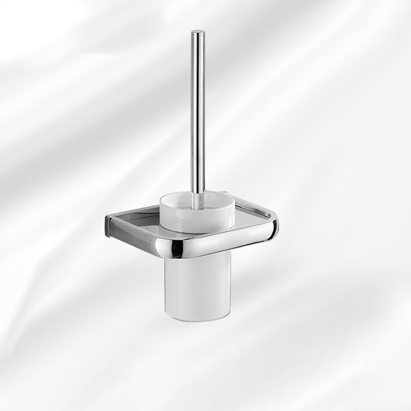 BowLift | Contemporary silver bathroom set with bathroom shelf and towel rail