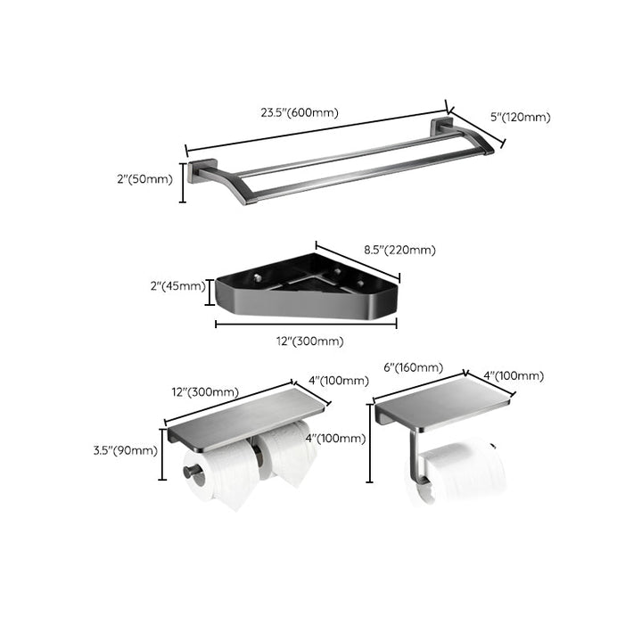 BowLift | Matte Gray Bathroom Set Metal Bathroom Accessories Hardware Set