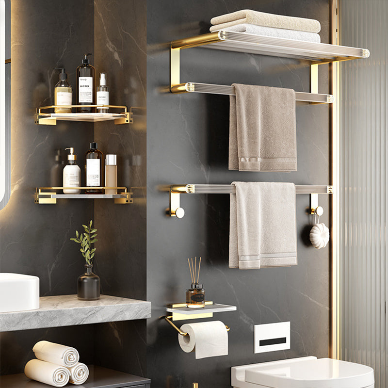 BowLift | Bathroom Accessories Set in Gold Metal and Acrylic Bathroom Accessories Set