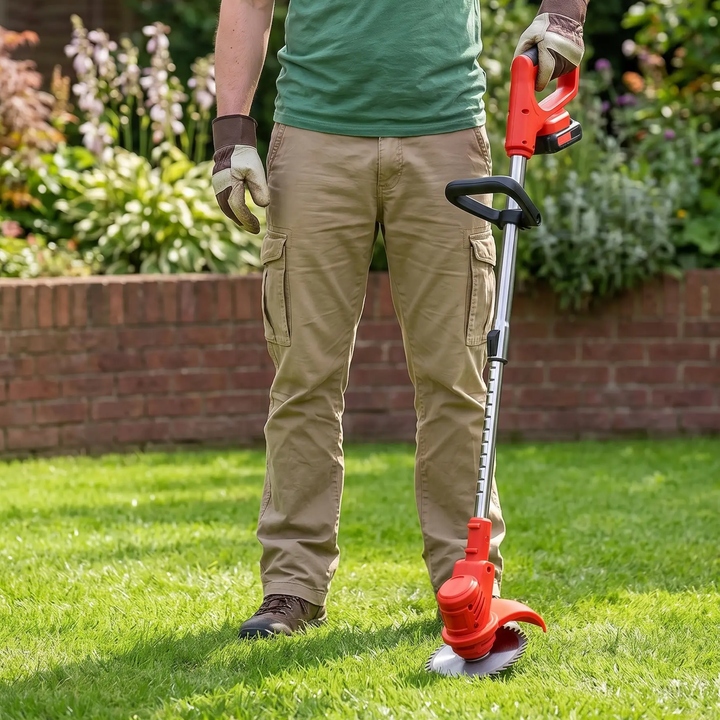 BowLift | Cordless Grass Trimmer with Adjustable Cutting Width for Lawn Care & Garden Maintenance