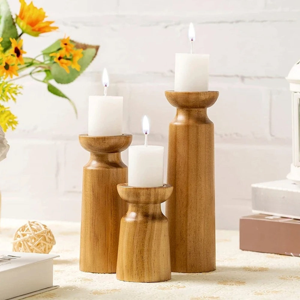 BowLift | Heirloom Carved Wooden Candle Holders