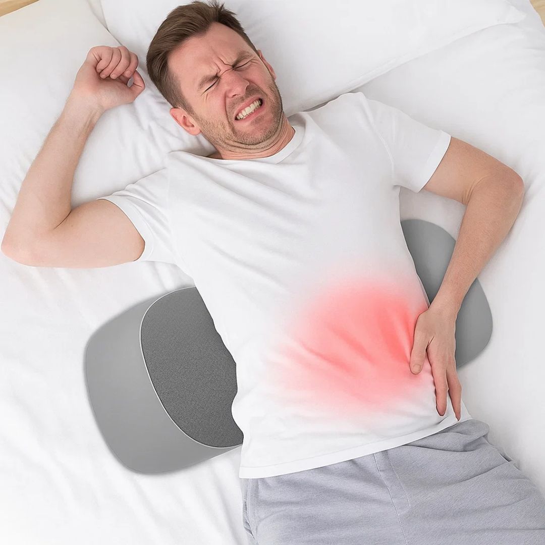 SpineEase | Lumbar Support Memory Foam Pillow – Back Pain Relief – Breathable Cover – Ergonomic Sleep Aid Bowlift