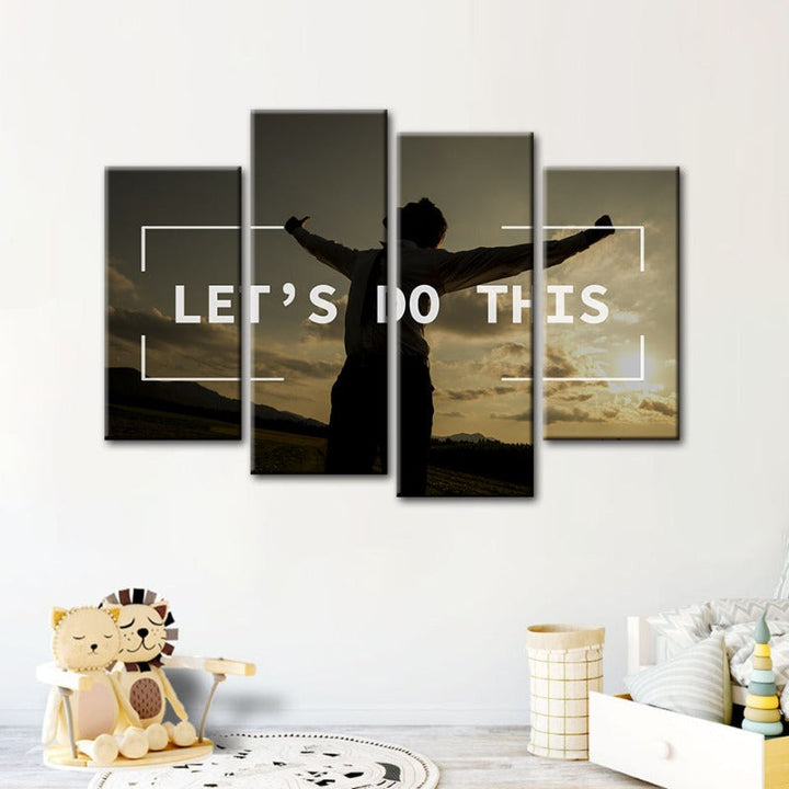 4 Piece Let's Do This - Canvas Wall Art Painting | Bowlift