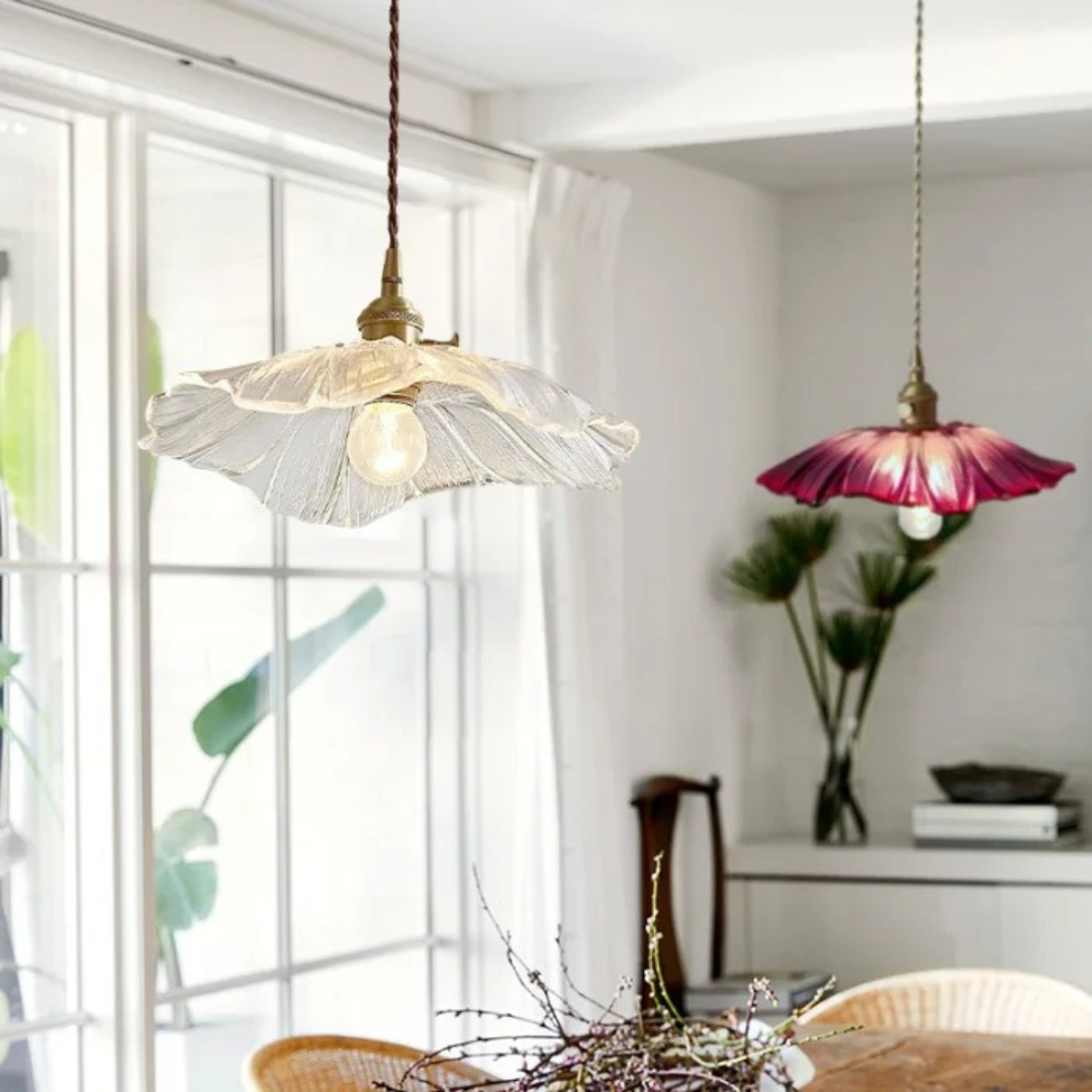 BowLift | Retro Lotus Glass Pendant Lamp