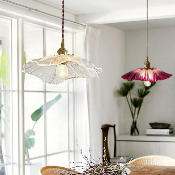 BowLift | Retro Lotus Glass Pendant Lamp