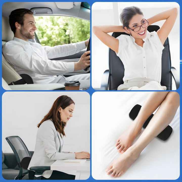 Relieves Lower Back Pain – Contoured Memory Foam – Enhances Posture – Perfect for Office Car Home Chairs Bowlift