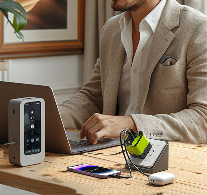 BowLift | USB-C Multi-Port Charger With Built-In Retractable Cable